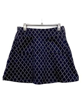 Loft Dark Navy and White Geometric Skirt S